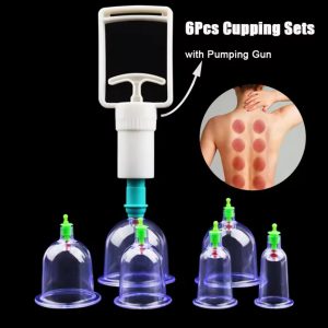 6Pcs Vacuum Cupping Set with Pump Gun β Suction Massage Cups for Back, Body Detox & Anti-Cellulite Care