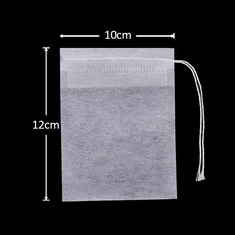 500/50pcs Disposable Tea Filter Bags – Non-Woven Fabric with Drawstring for Tea, Coffee & Spices - Image 7