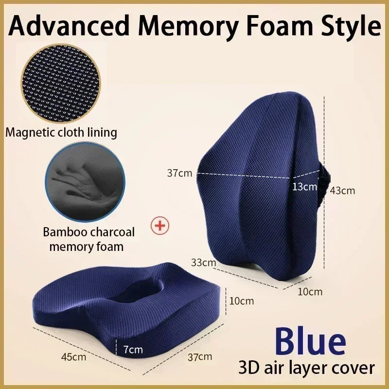 Memory Foam Seat Cushion Set – Orthopedic Support for Coccyx, Lumbar & Hemorrhoid Relief - Image 9