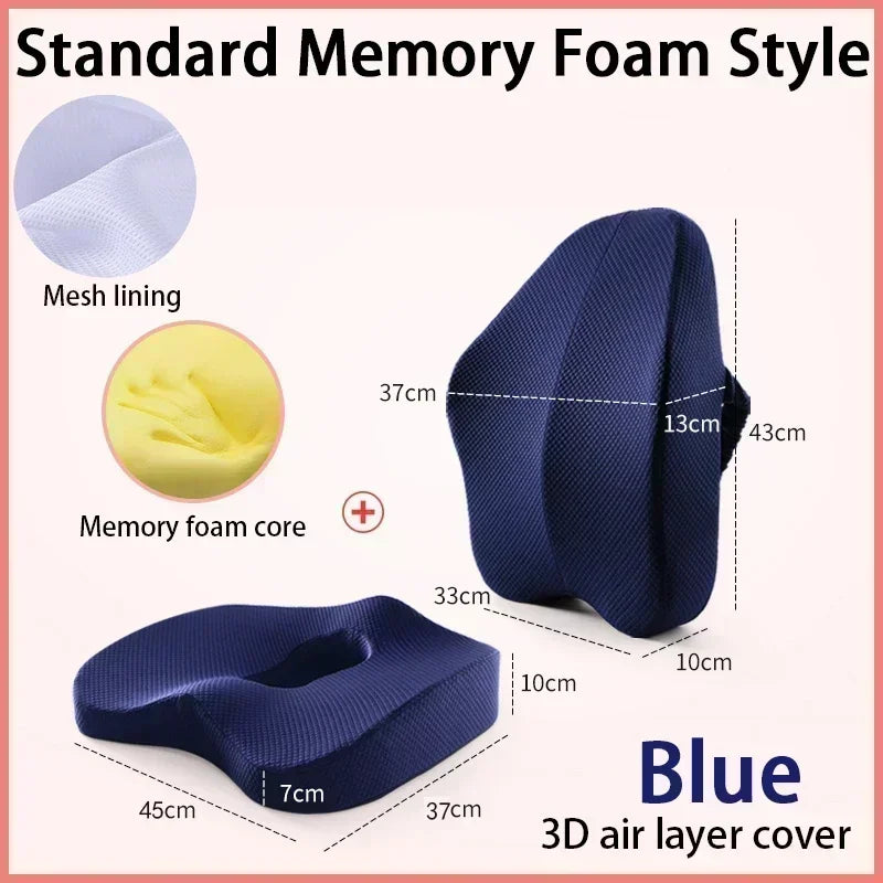 Memory Foam Seat & Back Cushion Set – Orthopedic Support for Coccyx & Waist - Image 19