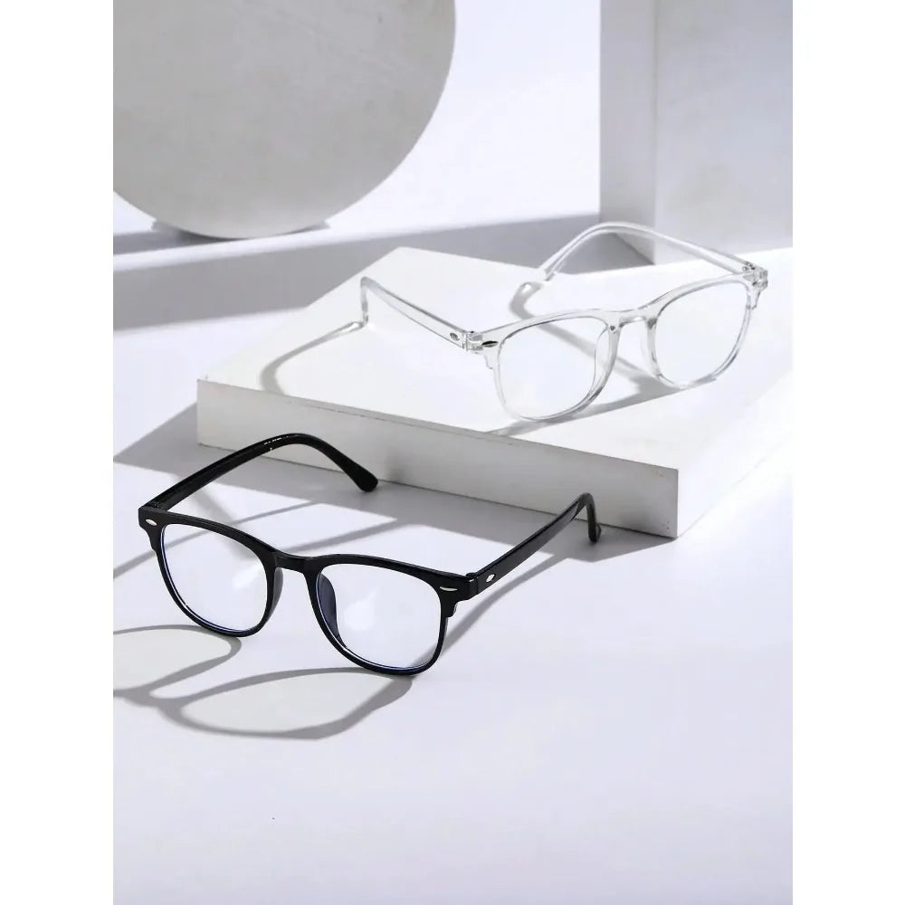 Unisex Square Anti-Blue Light Clear Glasses – Trendy Back-to-School Eyewear Accessory
