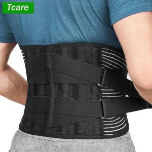 Tcare Sports Back Brace – Lower Back Pain Relief with 6 Support Stays