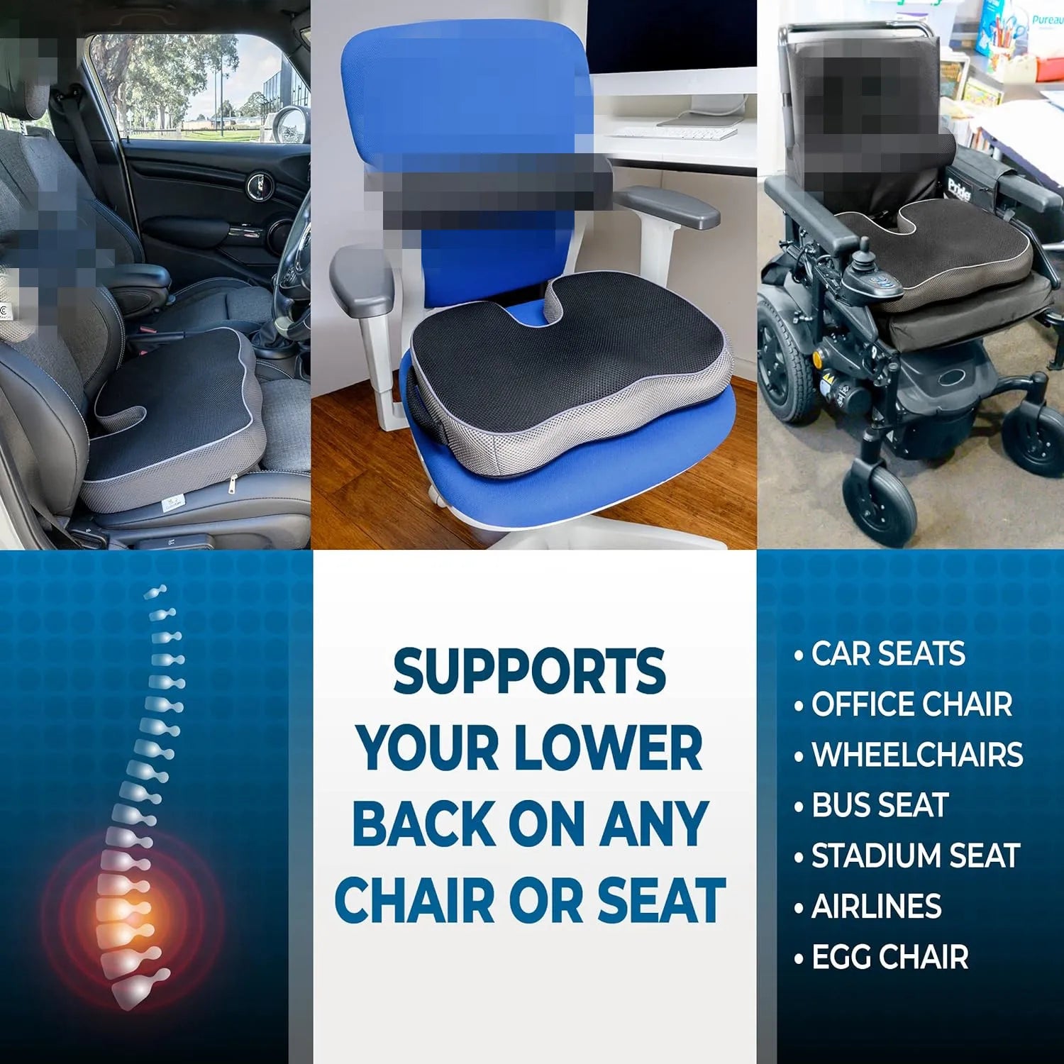 Memory Foam Prostate Cushion – Non-Slip Seat for Tailbone, Sciatica & Back Pain Relief - Image 3