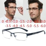Unisex Half Metal Frame Nearsighted Glasses – Prescription Myopia Eyewear (0 to -6.00)