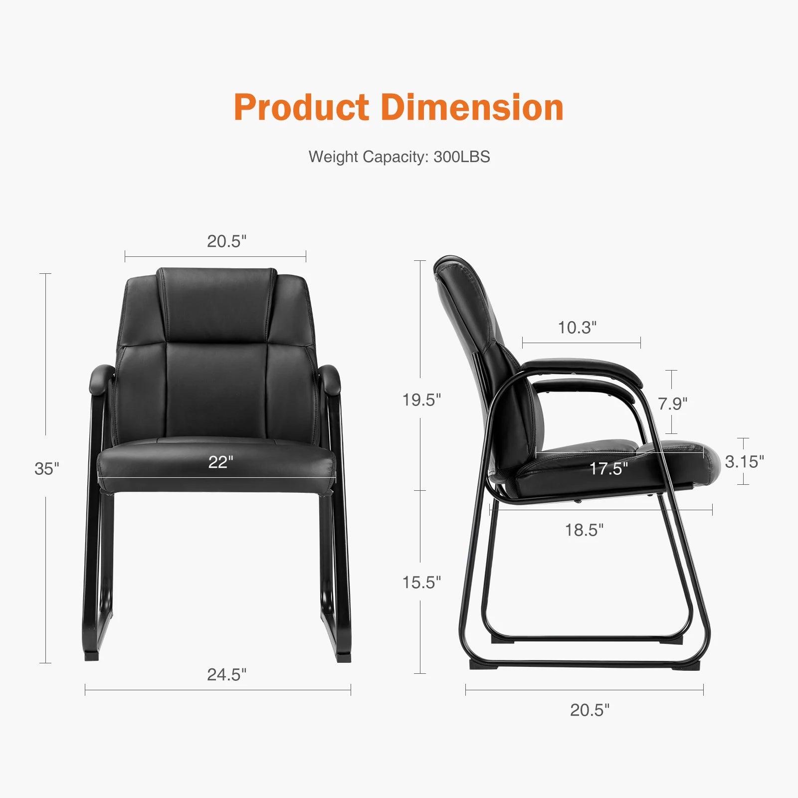 JHK Ergonomic PU Leather Chair – Padded Gaming & Living Room Seat with Armrests - Image 3