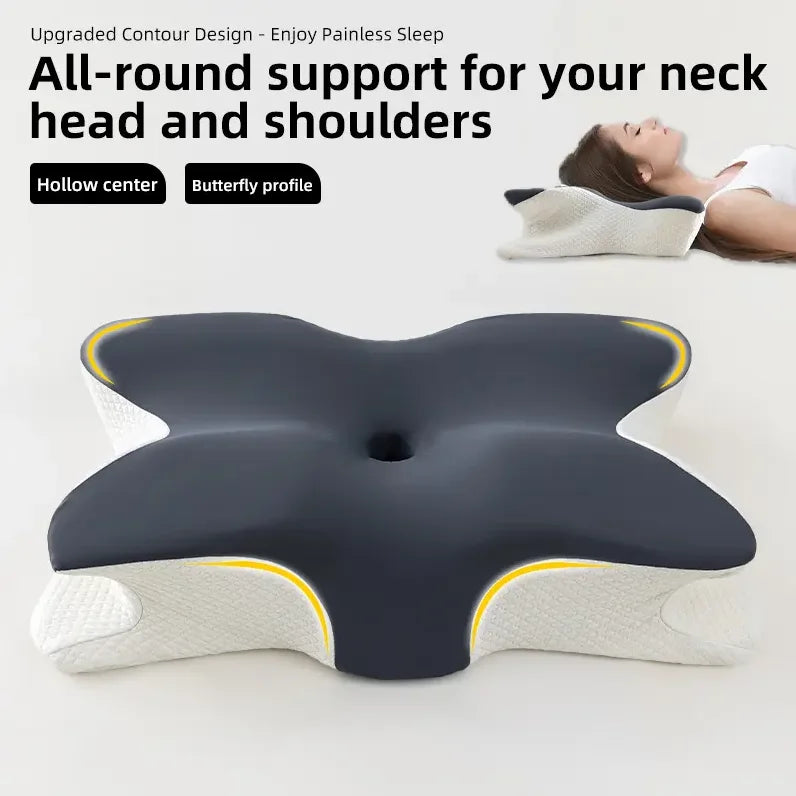 Butterfly Shape Cervical Pillow – Orthopedic Memory Foam Neck Protection Pillow
