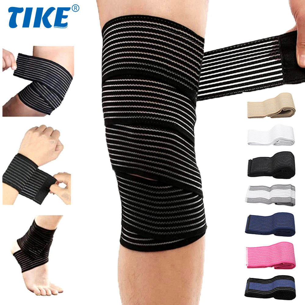 TIKE Elastic Breathable Support Wrap – Compression Bandage Strap for Ankle, Knee, Elbow, Wrist & Hand