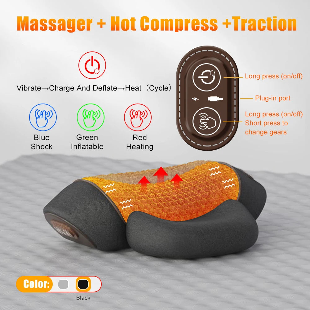 Electric Neck Massager Pillow – Cervical Support with Heat & Vibration Therapy - Image 11