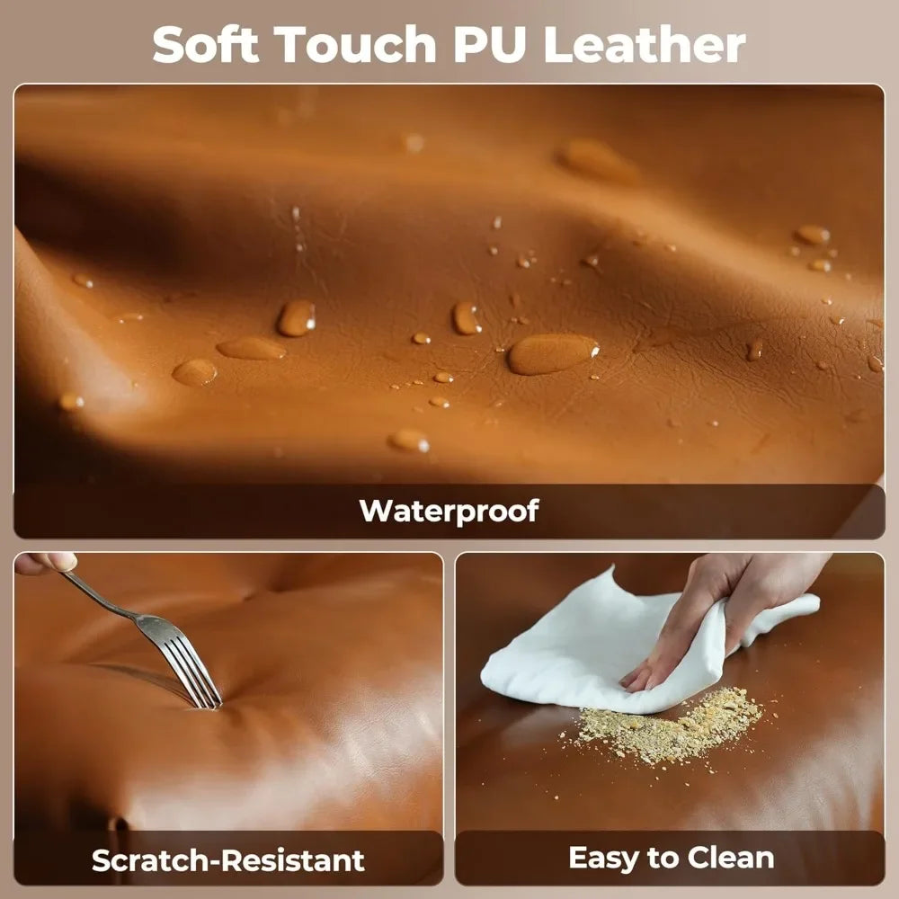 Ergonomic Mid-Century Leather Office Chair – High Back Executive Swivel Chair - Image 5