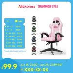 Ergonomic Gaming Chair – Height-Adjustable Computer Chair with Lumbar & Headrest Support