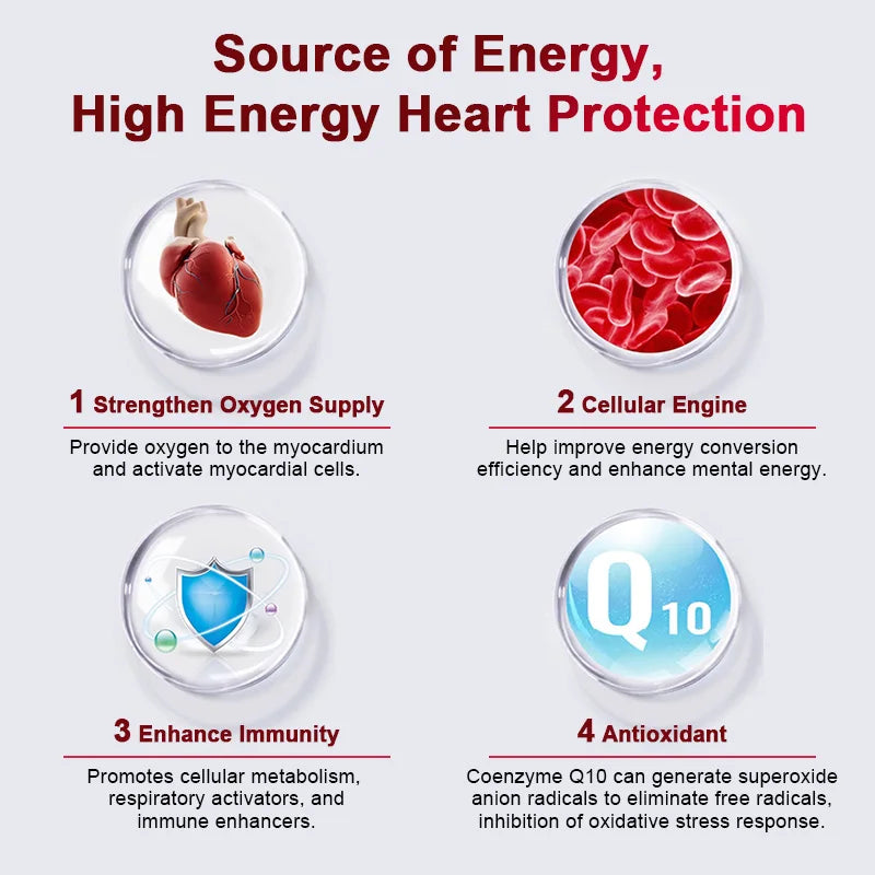 120PCS Coenzyme Q10 Capsules – High Absorption COQ10 for Energy & Heart Health - Image 6