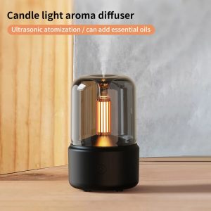 2025 New Ultrasonic Candlelight Aromatherapy Humidifier – Soft Glow for Home, Office & Bedroom