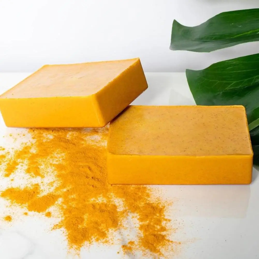 100g Turmeric Handmade Soap – Lemon Kojic Acid Soap for Face & Body Care (1/3/5pcs) - Image 3