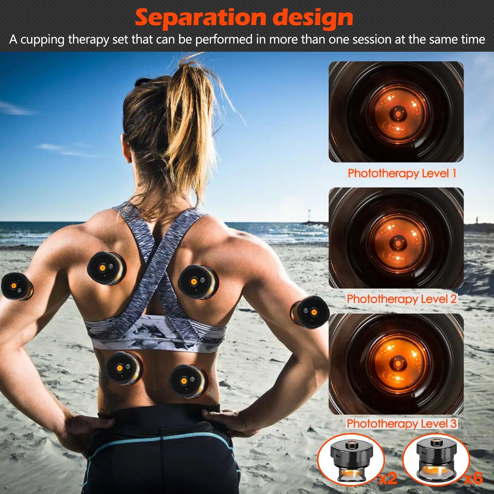 8-Cup Electric Cupping Massager – Gua Sha, Vacuum Suction & EMS Therapy for Anti-Cellulite & Body Slimming - Image 2
