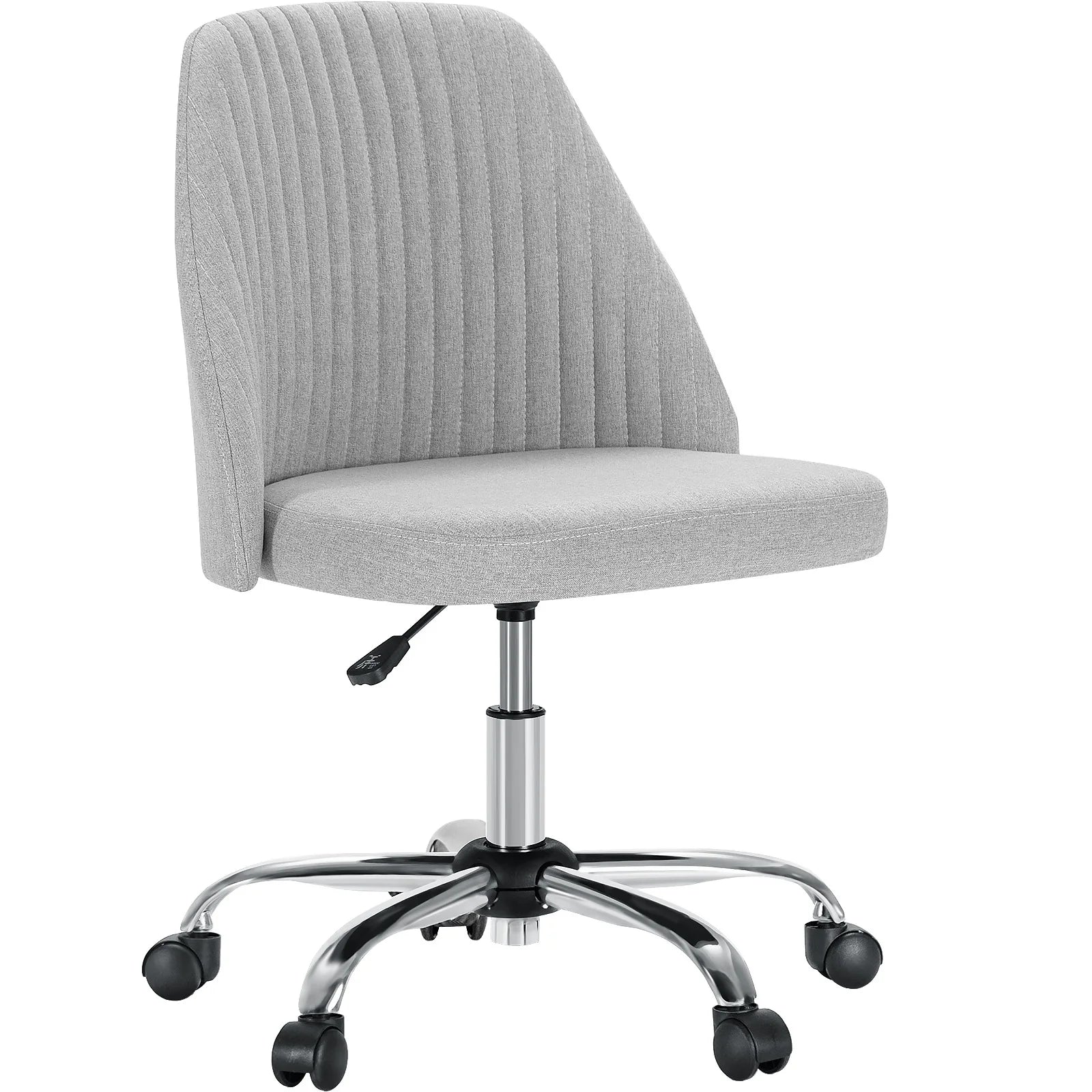 JHK Armless Small Desk Office Chair – Cute Swivel Vanity Chair with Backrest & Wheels - Image 9