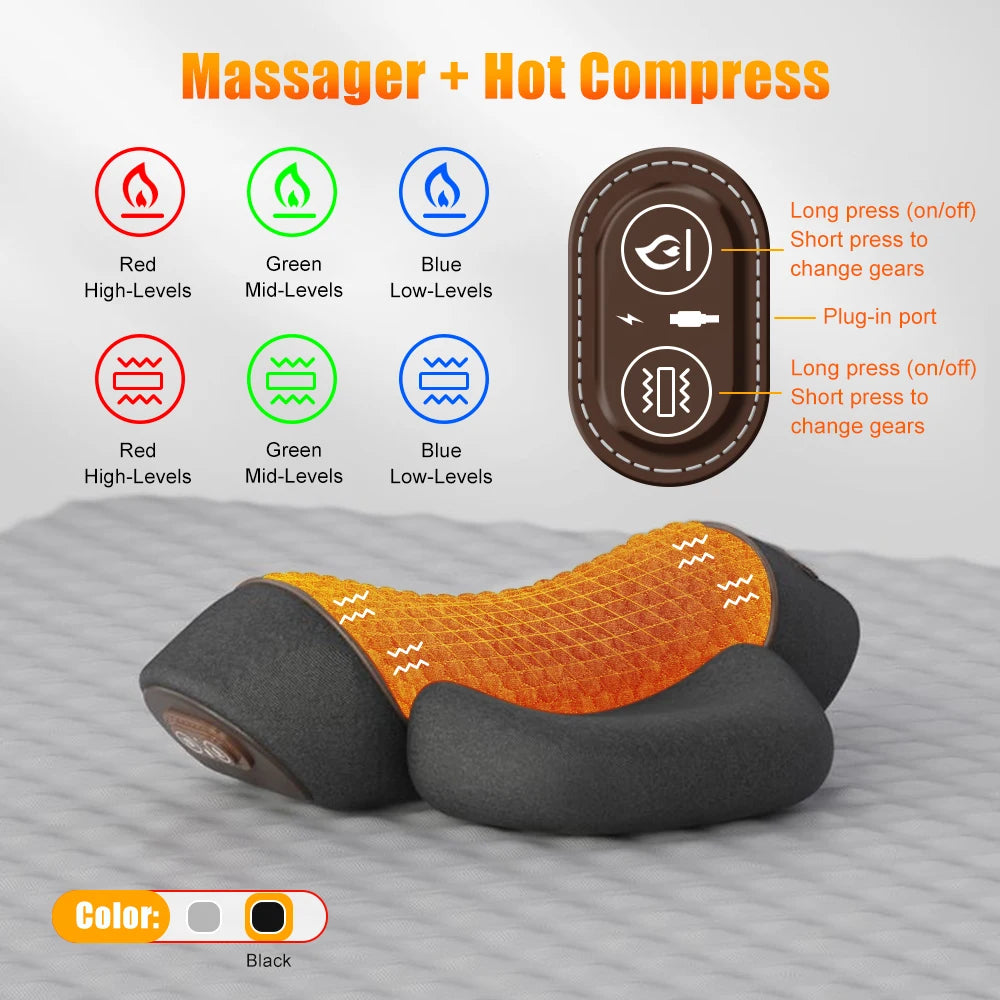 Electric Neck Massager Pillow – Cervical Support with Heat & Vibration Therapy - Image 7