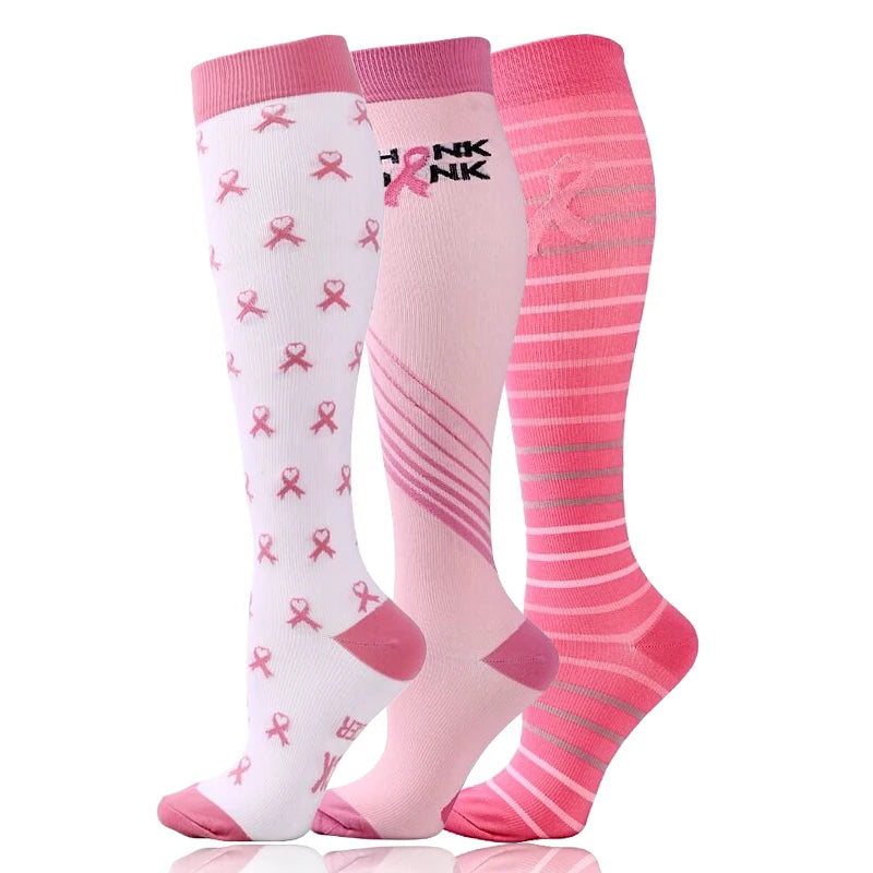 3 Pairs/Pack Compression Socks – 30mmHg Knee-High Support for Men & Women (58 Styles) - Image 8