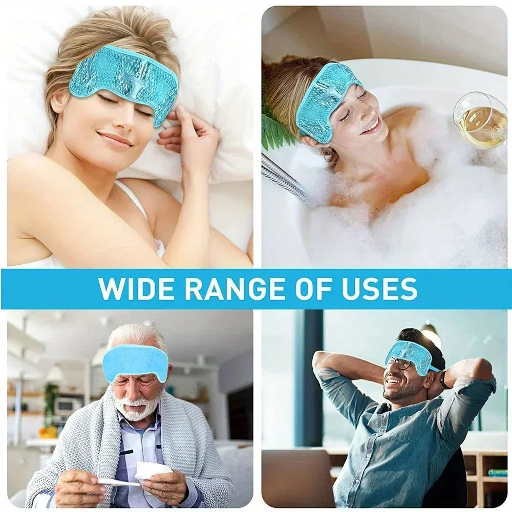 Hot/Cold Gel Bead Migraine Wrap – Ice Pack for Headache & Stress Relief - Image 3