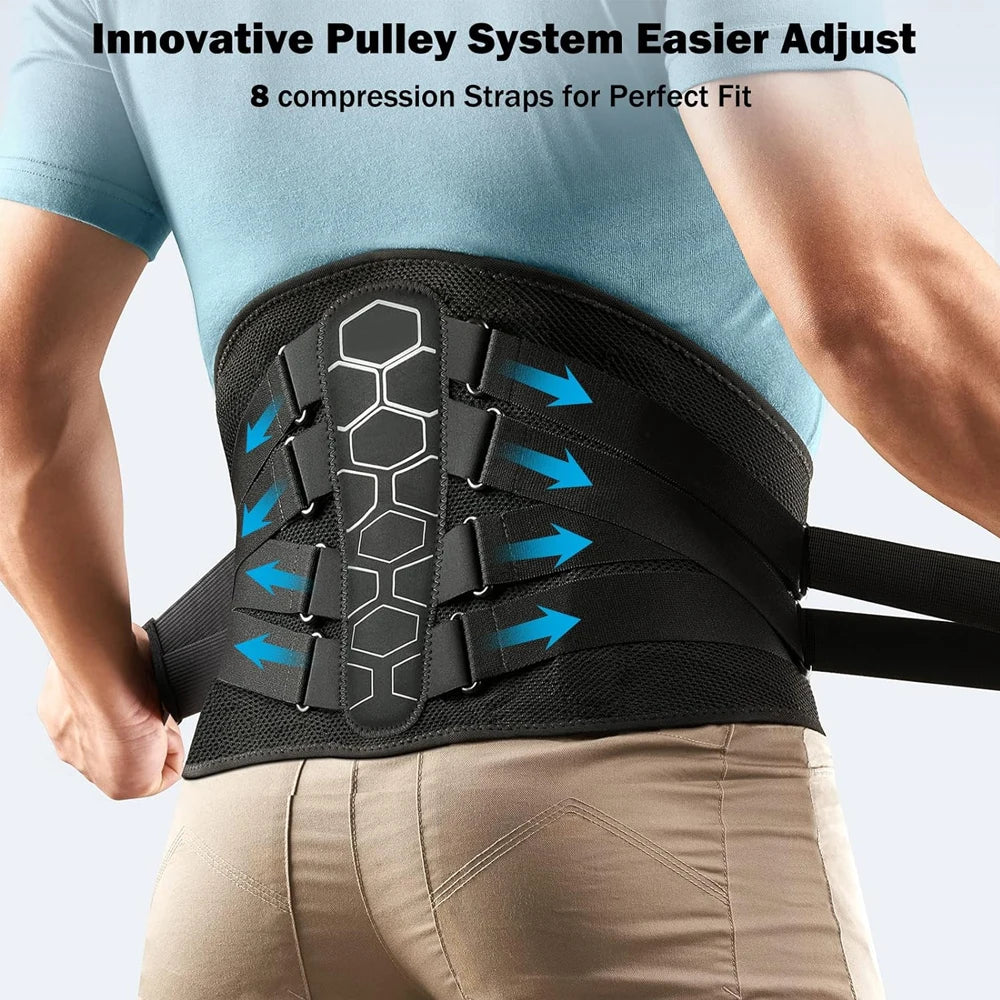 Back Brace for Lower Back Pain – Lightweight Lumbar Support Belt with Soft Pad for Sciatica, Herniated Disc & Scoliosis - Image 5