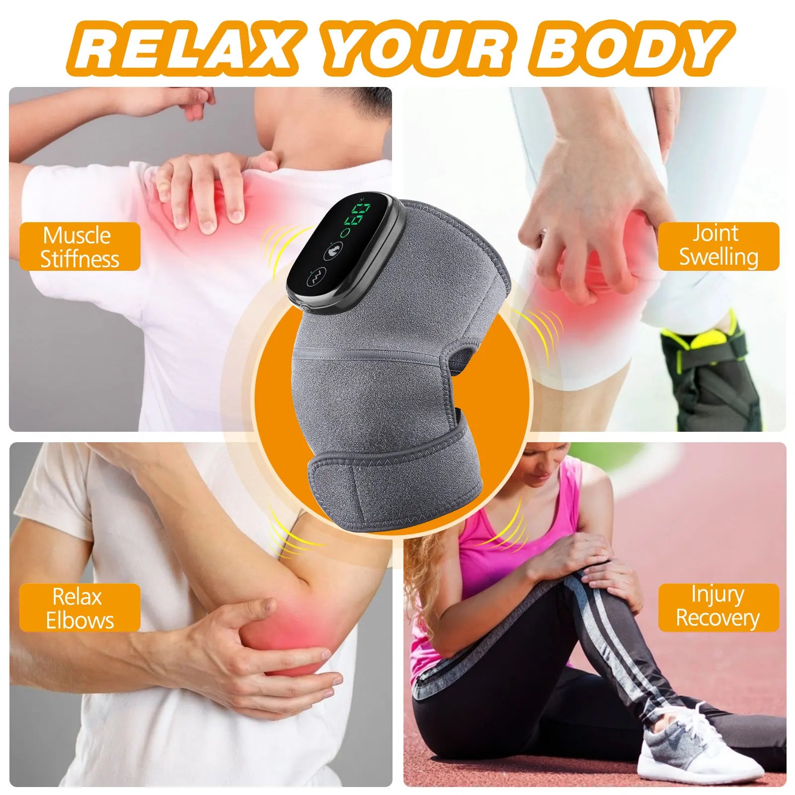 3-in-1 Electric Heating Massage Belt – Hot Compress & Vibration Therapy for Knee, Shoulder & Joint Pain - Image 5